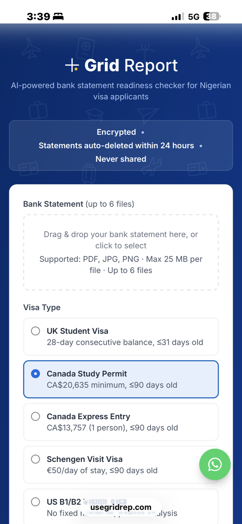 Choosing a visa route in Grid Report